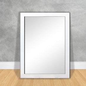 Espelho de Cristal com Moldura Lisa Med Final 67x87cm Espelho 09 Branca