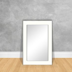 Espelho de Cristal com Moldura Lisa Med Final 78x123cm Espelho 14 Branca