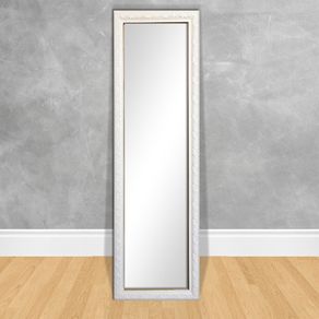 Espelho de Cristal com Moldura Trançada Med Final 37x127cm Espelho 01 Branca Trançada