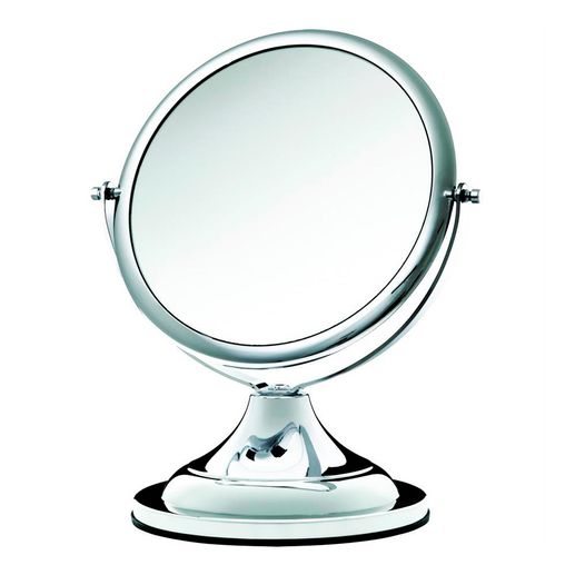 Espelho de Mesa Cromado Dupla Face Modelo 10257 Cromado Brilhante