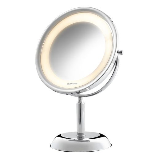 Espelho de Mesa Royale Lux com Luz e Aumento Modelo 10288 Cromado Brilhante