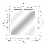 Espelho de Parede 14849b Branco 70x70 Art Shop