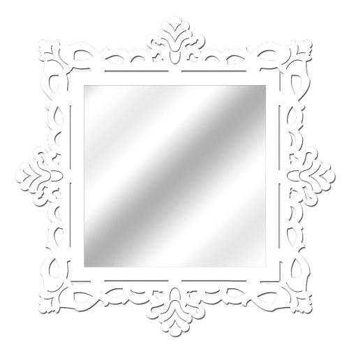 Espelho de Parede 14849b Branco 70x70 Art Shop