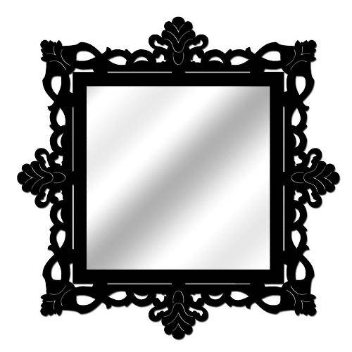 Espelho de Parede 14849p Preto 70x70 Art Shop