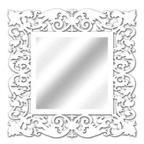 Espelho de Parede 14850b Branco 70x70 Art Shop