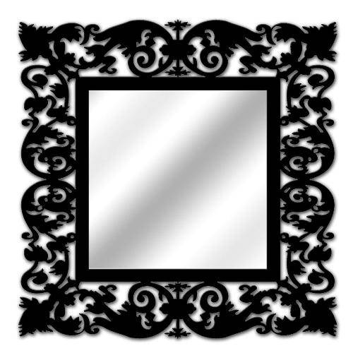 Espelho de Parede 14850p Preto 70x70 Art Shop