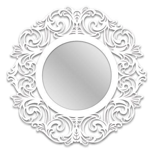 Espelho de Parede 12874b Branco 70x70 Art Shop