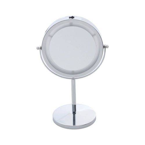 Espelho Duplo para Banheiro com Led 20,5cmx13,5cmx31,5 de Ferro Cromado Rojemac Prata