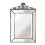 Espelho em Moldura Clássica Decorativa Prata Francesa