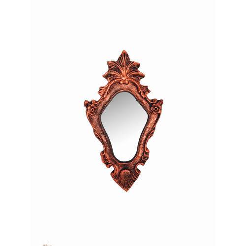Espelho Irlanda Cobre em Resina - Arte Retrô - 29x16 Cm.