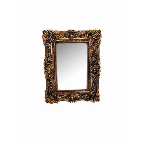 Espelho Jamaica Ouro Velho em Resina - Arte Retrô - 20x16 Cm.