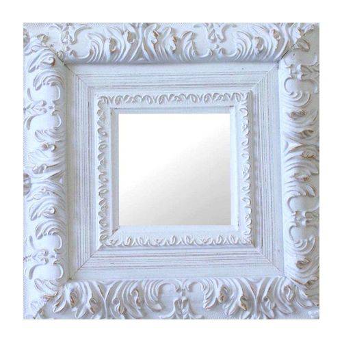 Espelho Moldura Rococó Externo 16171 Branco Patina Art Shop