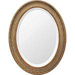 Espelho Oval Bisotê 26189 - (66x85cm) Ouro Envelhecido - Ornamental Design