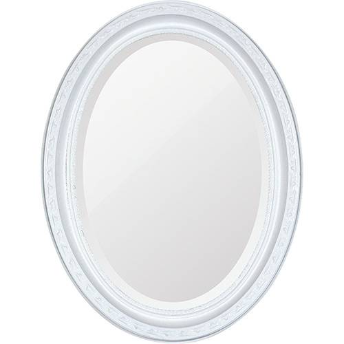 Espelho Oval Bisotê 26409 (25x37cm) Branco Puro - Ornamental Design