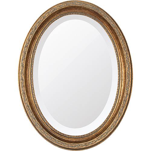 Espelho Oval Bisotê 26412 (25x37cm) Ouro Envelhecido - Ornamental Design