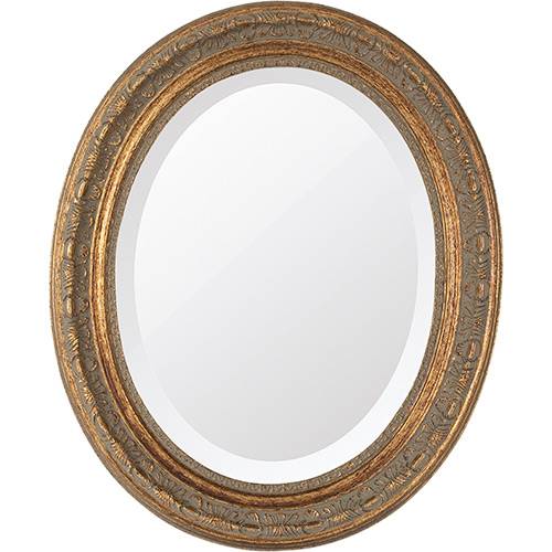 Espelho Oval Bisotê 26415 (41x50cm) Ouro Envelhecido - Ornamental Design