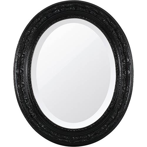 Espelho Oval Bisotê 26373 (41x50cm) Preto Absoluto - Ornamental Design