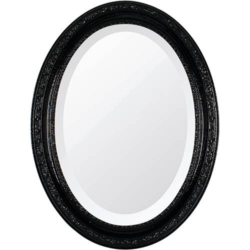 Espelho Oval Bisotê 26372 (25x37cm) Preto Absoluto - Ornamental Design