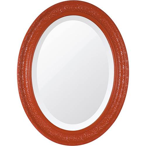 Espelho Oval Bisotê 26275 (66x85cm) Vermelho Luxo - Ornamental Design