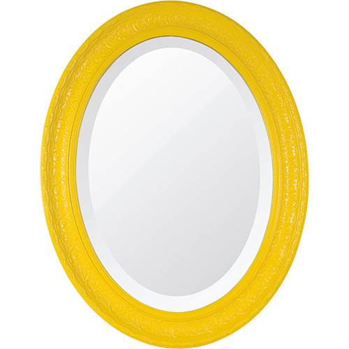 Espelho Oval Bisotê 26276 (66x85cm) Amarelo Happy - Ornamental Design