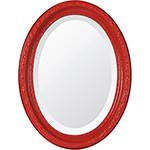 Espelho Oval Bisotê 26278 (25x37cm) Vermelho Luxo - Ornamental Design