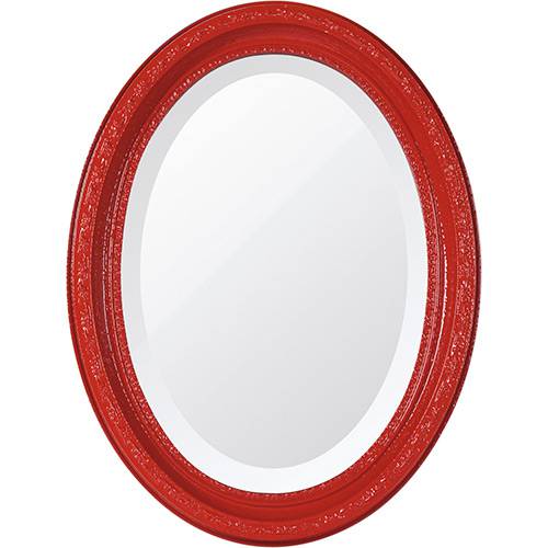 Espelho Oval Bisotê 26278 (25x37cm) Vermelho Luxo - Ornamental Design