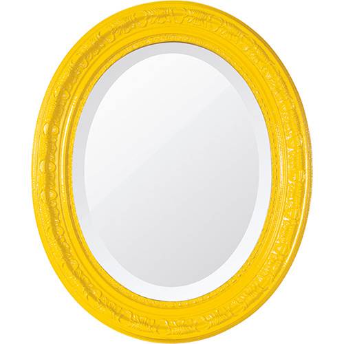 Espelho Oval Bisotê 26281 (41x50cm) Amarelo Happy - Ornamental Design