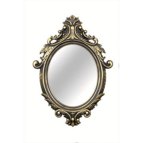 Espelho Oval Gabi 6434 52,5x72,5cm Preto/Dourado