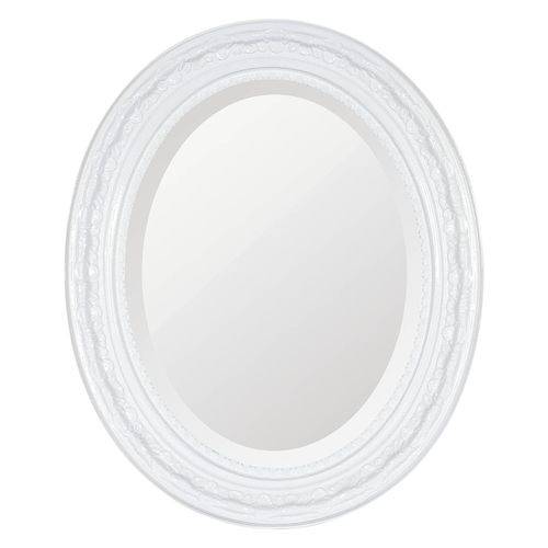 Espelho Oval Ornamental Classic Santa Luzia 50cmx41cm Branco