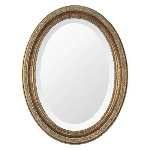 Espelho Oval Ornamental Classic Santa Luzia 37cmx25cm Ouro Envelhecido