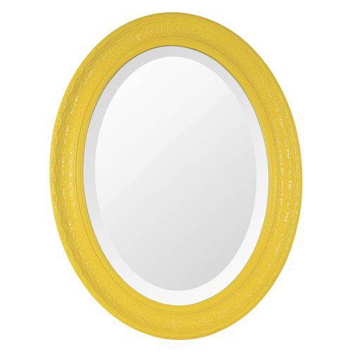 Espelho Oval Ornamental Classic Santa Luzia 85cmx66cm Amarelo