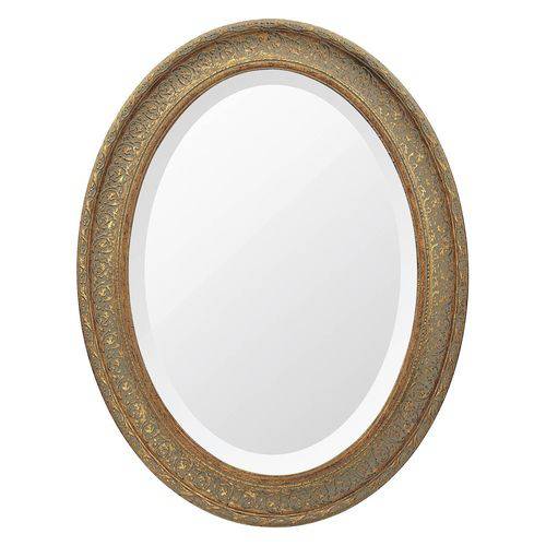 Espelho Oval Ornamental Classic Santa Luzia 85cmx66cm Ouro Envelhecido