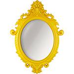 Espelho Oval Rococó 4473 72x52cm Moldura Sintética Amarelo - Mart