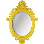 Espelho Oval Rococó 5033 54x40cm Moldura Sintética Amarelo - Mart