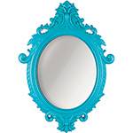 Espelho Oval Rococó 5032 54x40cm Moldura Sintética Turquesa - Mart