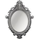 Espelho Oval Rococó 5030 54x40cm Moldura Sintética Prata - Mart