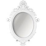 Espelho Oval Rococó 5031 54x40cm Moldura Sintética Branco - Mart
