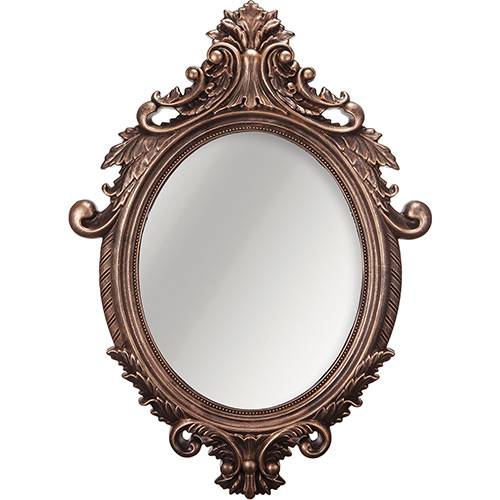 Espelho Oval Rococó 5026 72x52cm Moldura Sintética Cobre - Mart