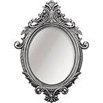 Espelho Oval Rococó 5027 72x52cm Moldura Sintética Prata - Mart