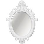 Espelho Oval Rococó 5028 72x52cm Moldura Sintética Branco - Mart