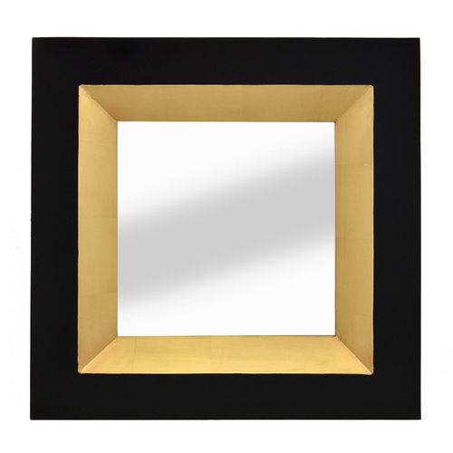 Espelho Preto e Dourado Asten 67x67cm