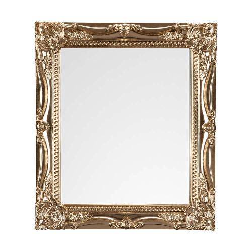 Espelho Quadrado Pequeno Moldura Trabalhada Cobre - 33x28,5 Cm