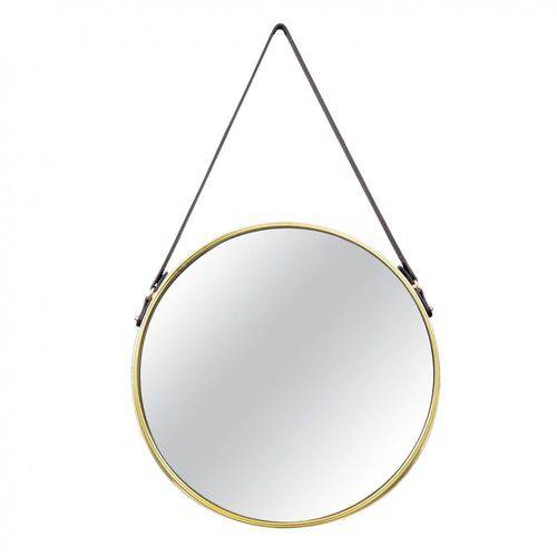 Espelho Redondo Decorativo de Metal - Dourado 45,5cm