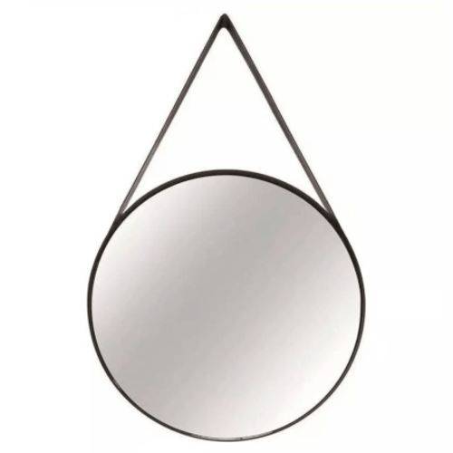 Espelho Redondo Decorativo Luxo Metal Preto 60cm - Mart Coll