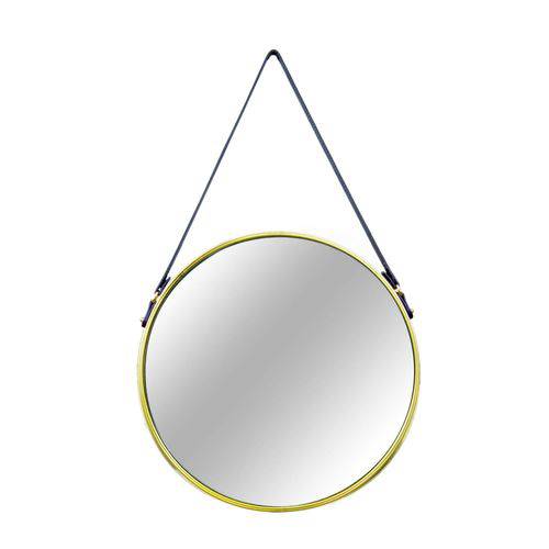 Espelho Redondo Decorativo Metal 57,5cmx36cm Mart Collection Dourado