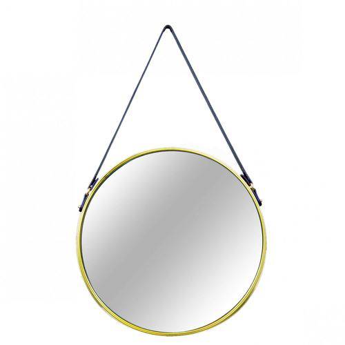 Espelho Redondo Decorativo Metal 66,5cmx40,5cm Mart Collection Dourado
