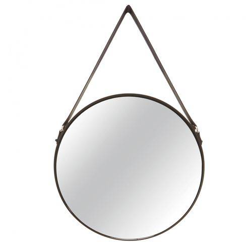 Espelho Redondo Decorativo Metal 75,5cmx45,5cm Mart Collection Preto