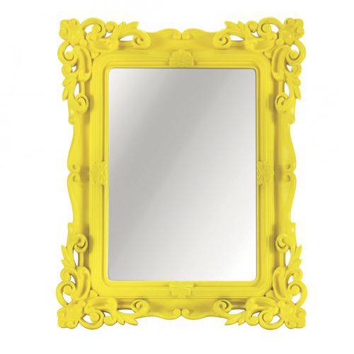 Espelho Retangular de Mesa Arabesco Mart Collection 24cmx19cm - Caixa com 6,00000 Unidade - Amarelo