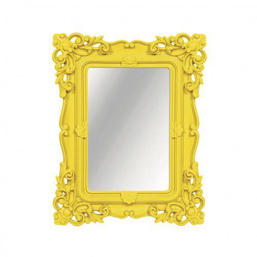 Espelho Retangular de Mesa Arabesco Mart Collection 32cmx26cm - Caixa com 6 Unidade - Amarelo