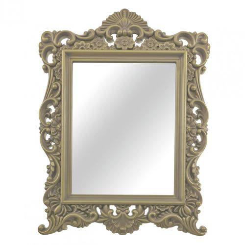 Espelho Retangular Decorativo Provençal 82,5cmx63cm Mart Collection Dourado